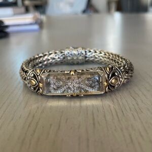 John Hardy Sterling & 18k Gold Diamond Lens Collection Bracelet